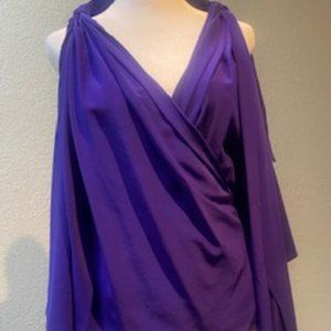 Robert Rodriguez purple draped silk top